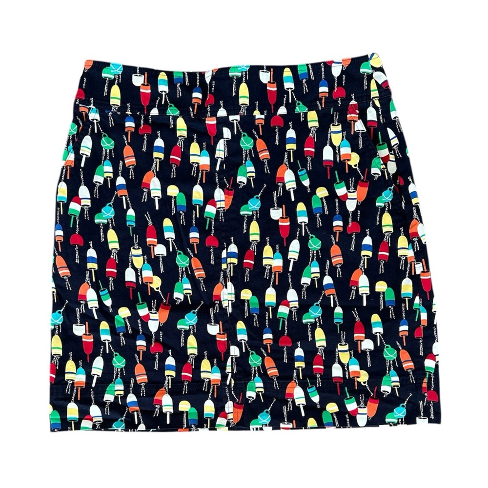 Talbots | Women’s Navy/Multicolor Buoy Pattern Zip Bank Mini Pencil Skirt Size 8 - Picture 3 of 14
